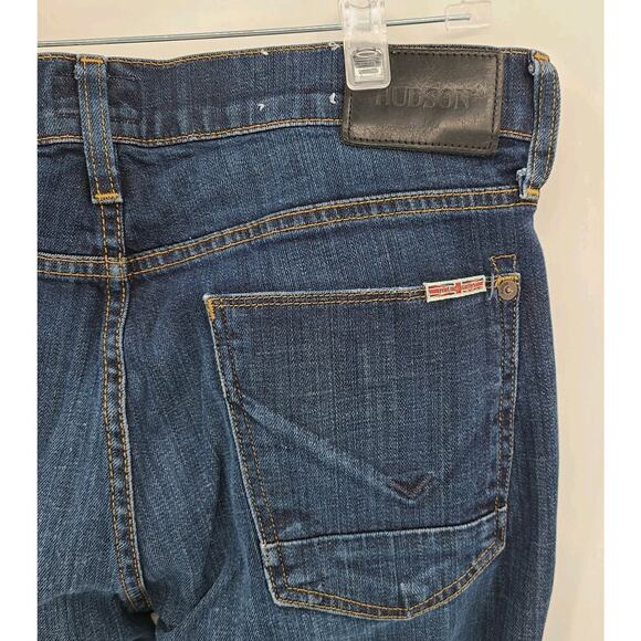 Hudson Jeans Mens 32 X 30 Blue Byron Straight‎ Leg Mid Rise Button Fly Stretch - Picture 9 of 13